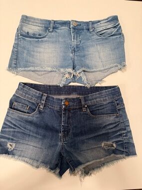 BlankNYC Women’s Blue Denim Cutoff Shorts - Light and Dark Wash size 27 EUC